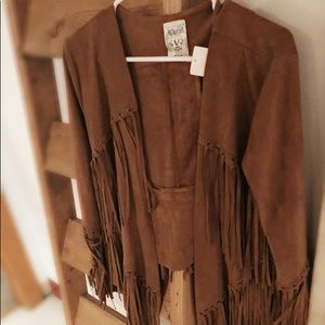 Faux suede fringe jacket from vocal